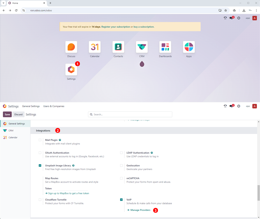 Administrator Manual Integrations Odoo VoIPstudio Administrator Manual Integrations Odoo VoIPstudio