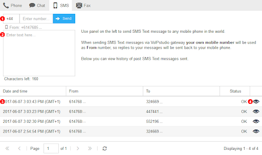 Sending SMS with VoIPstudio
