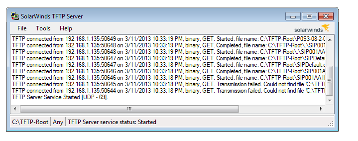 Solar Winds TFTP Server