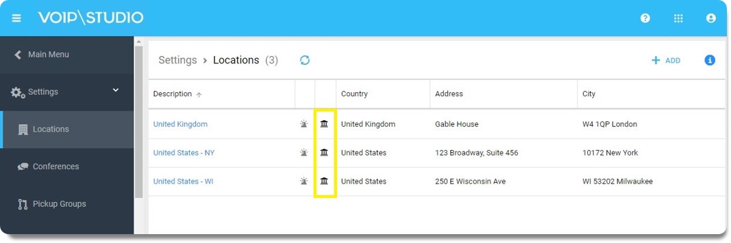 VoIPstudio Locations