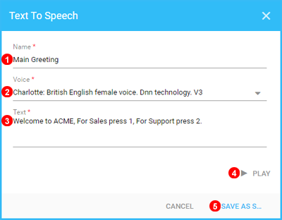 Text to speech functionality