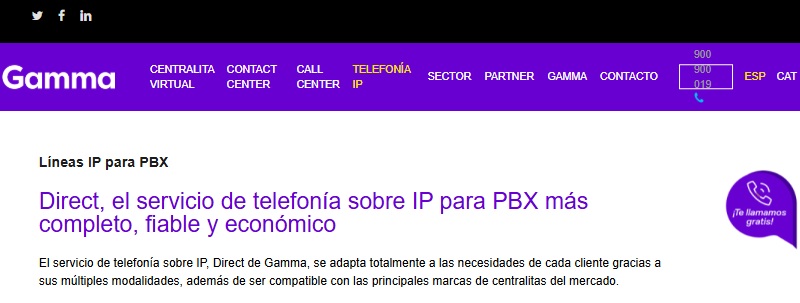 Operador VoIP España Gamma