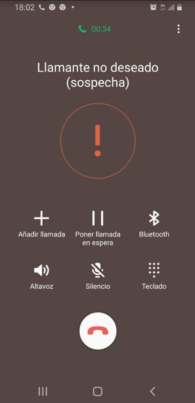 llamada spam Android ejemplo