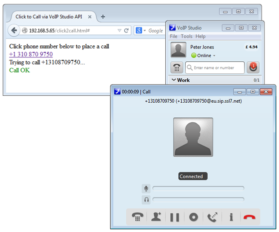 Test call connected Test call connected