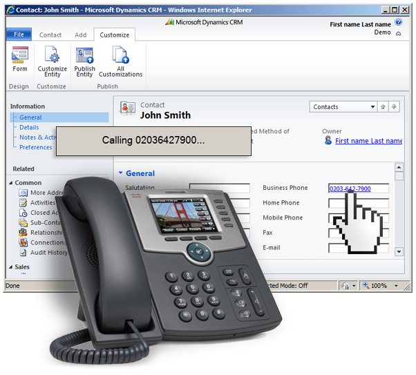 Microsoft Dynamics CRM 2011 Click2Call