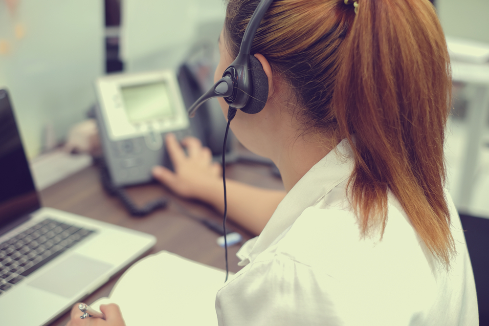 operator using secure phone system