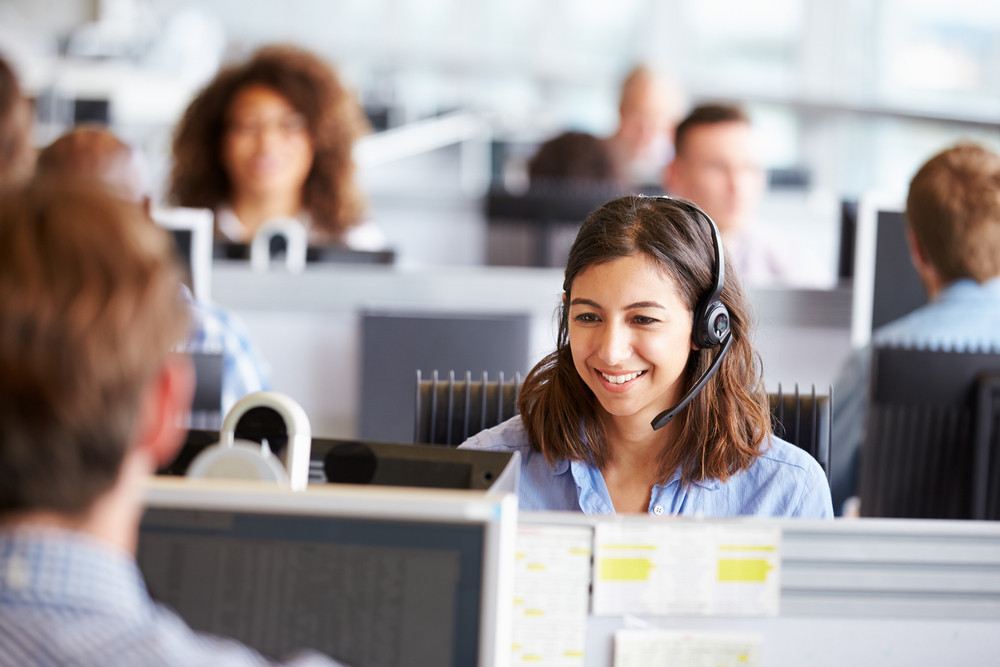 woman in call center