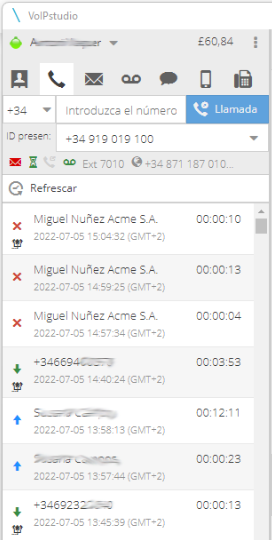 Historial VoIPstudio