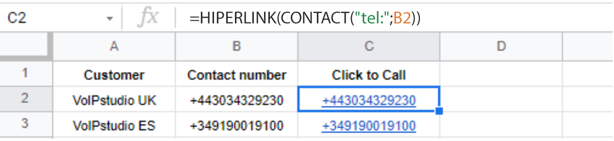 Clic to call desde Microsoft Excel