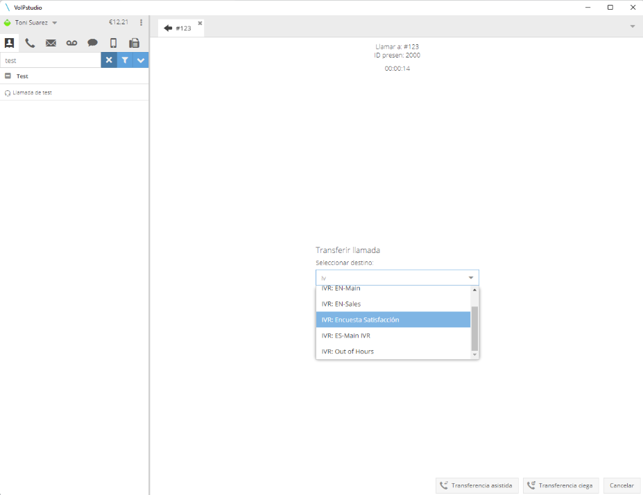 transferir llamadas a la encuesta telefonica
