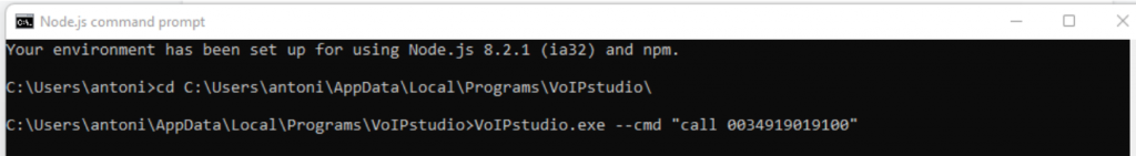 Run VoIPstudio softphone with destination number parameter