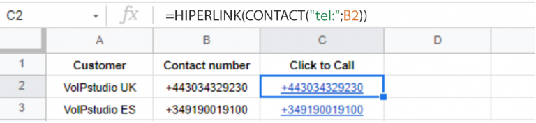 How to make phone number callable from Microsoft Excel