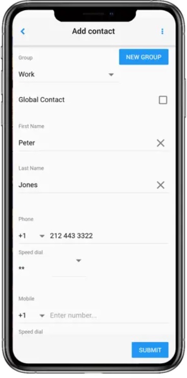 Add contact VoIPstudio iPhone