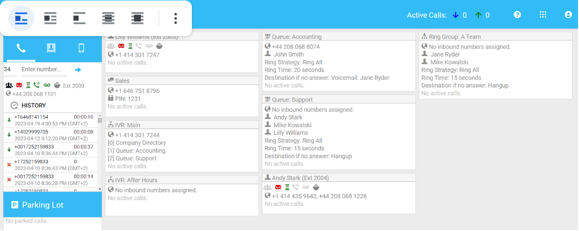 Monitoring ongoing calls at VoIPstudio