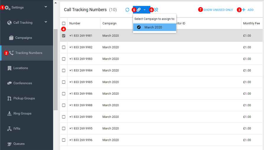 Call Tracking Numbers